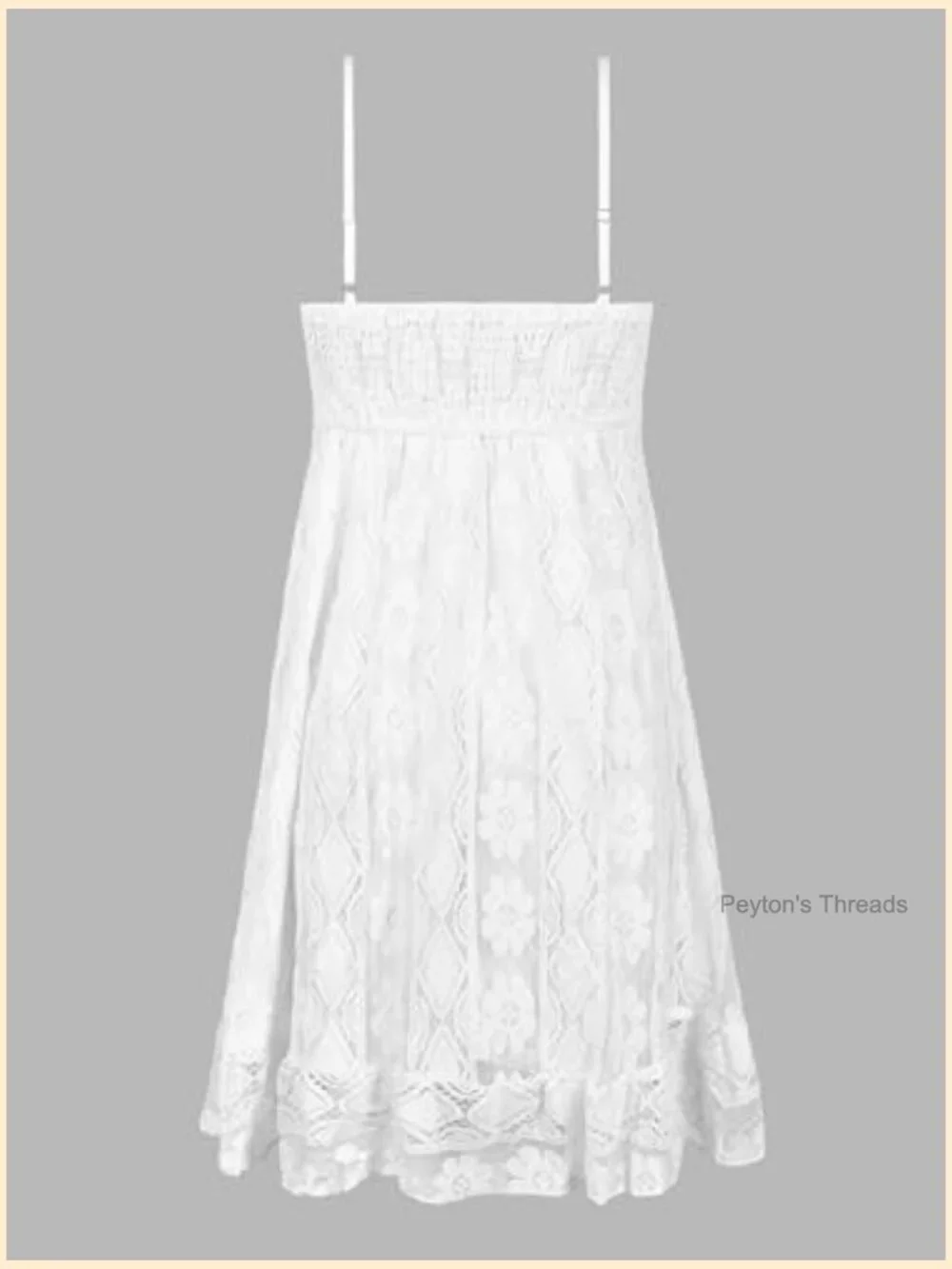 V-Neck Lace Tassel Sleeveless Mini Dress Ruffle Smocked Beach Sundress - Picture 5 of 5